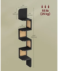 Slickblue Modern 5 Tier Corner Shelf Pvc Rattan Storage Organizer