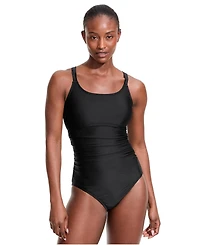 Lands' End Women's Essential Tie Back Ruched One Piece Swimsuit