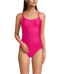 Lands' End Women's Essential Tie Back Ruched One Piece Swimsuit