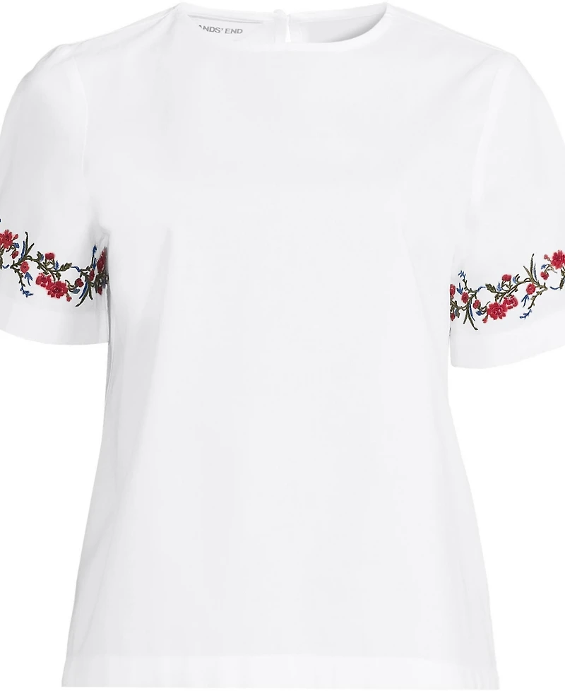 Lands' End Plus Poplin Eyelet Shirt