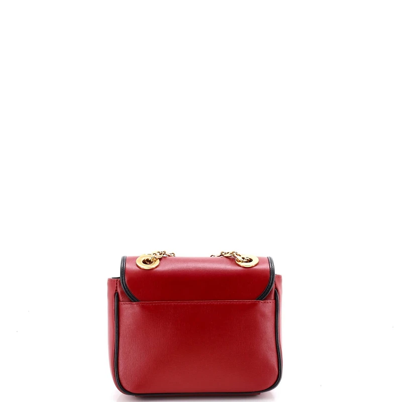 Pre-Owned Gucci Mini Marina Chain Flap Bag Leather