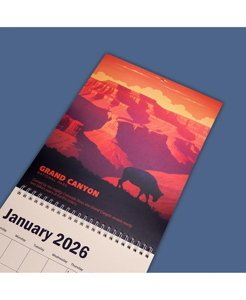 Gnuadz National Parks Calendar 2026 Vintage Poster Wall Art