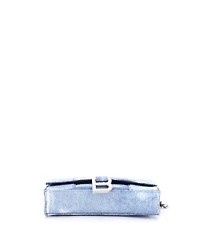 Pre-Owned Balenciaga Hourglass Chain Wallet Denim Printed Leather
