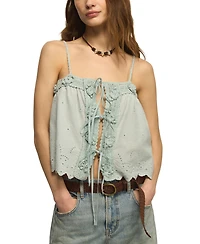 Lucky Brand Women's Crochet Trim Cotton Tank Top