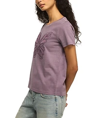 Lucky Brand Women's Lace Butterfly Print Short-Sleeve T-Shirt