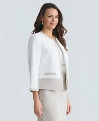 Kasper Women's Open-Front Border Jacket, Regular & Petite