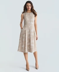 Kasper Women's Sleeveless Floral Embroidered A-Line Dress, Regular & Petite