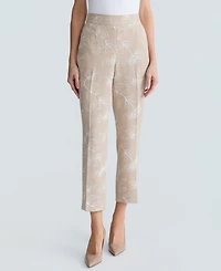 Kasper Women's High-Rise Embroidered Ankle Pants, Regular & Petite