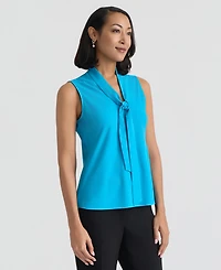 Kasper Women's Sleeveless Tie-Neck Top, Regular & Petite