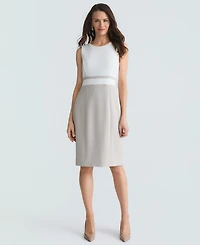 Kasper Women's Sleeveless Colorblocked Sheath Dress, Regular & Petite