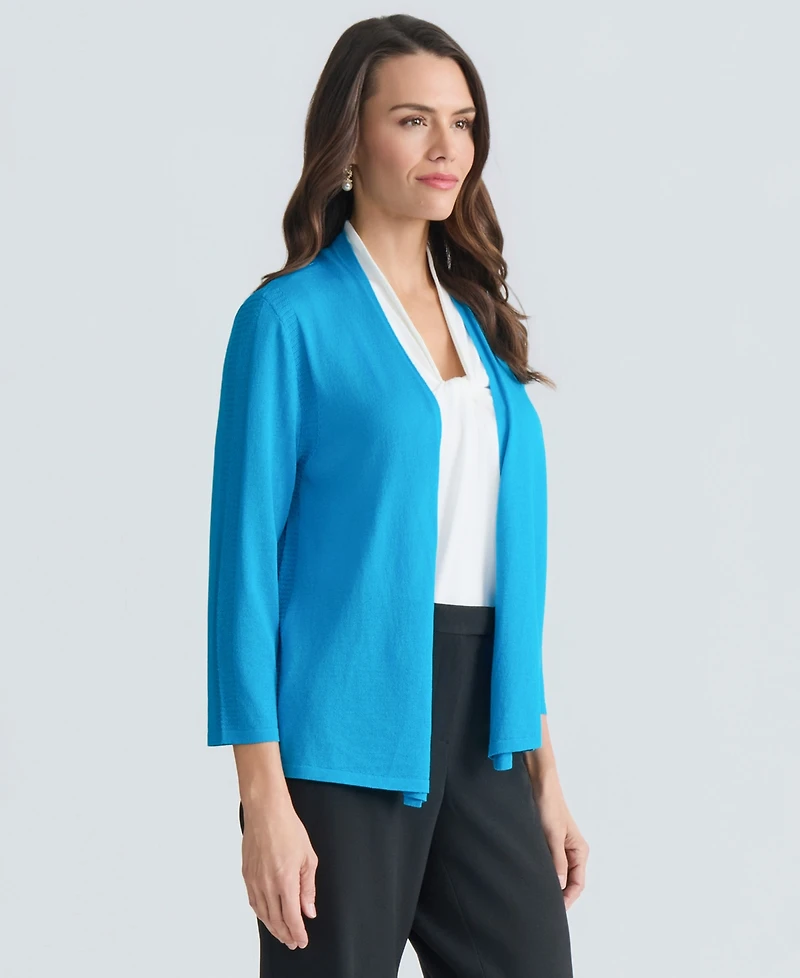 Kasper Women's Open-Front 3/4-Sleeve Cardigan