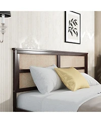 Sailvan Bed with Rattan Headboard, 2 Drawers