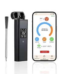 Xo Wireless Meat Thermometer, Bluetooth Single Probe, 820 ft Range, App Control for Grill Smoker