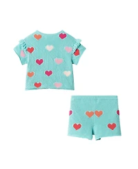 Andy & Evan Toddler Girls Hearts Crochet Set