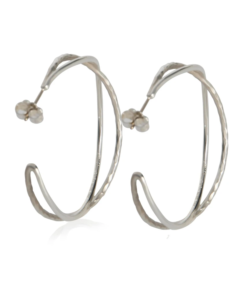 Pre-Owned Tiffany & Co Sterling Silver Paloma Picasso Crossover Hoop Earrings