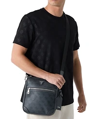 Guess Men's Milano Monogram Pattern Crossbody Bag