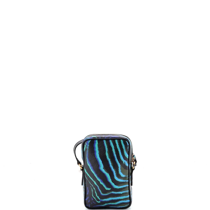 Pre-Owned Versace Micro Medusa Biggie Pouch Crossbody Bag Printed Leather