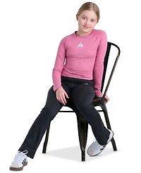 adidas Girls' 7-16 Long-Sleeve Raglan Melange T-Shirt