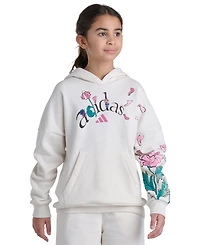 adidas Girls' 7-16 Long-Sleeve Graphic Fleece Hooded Sweatshirt