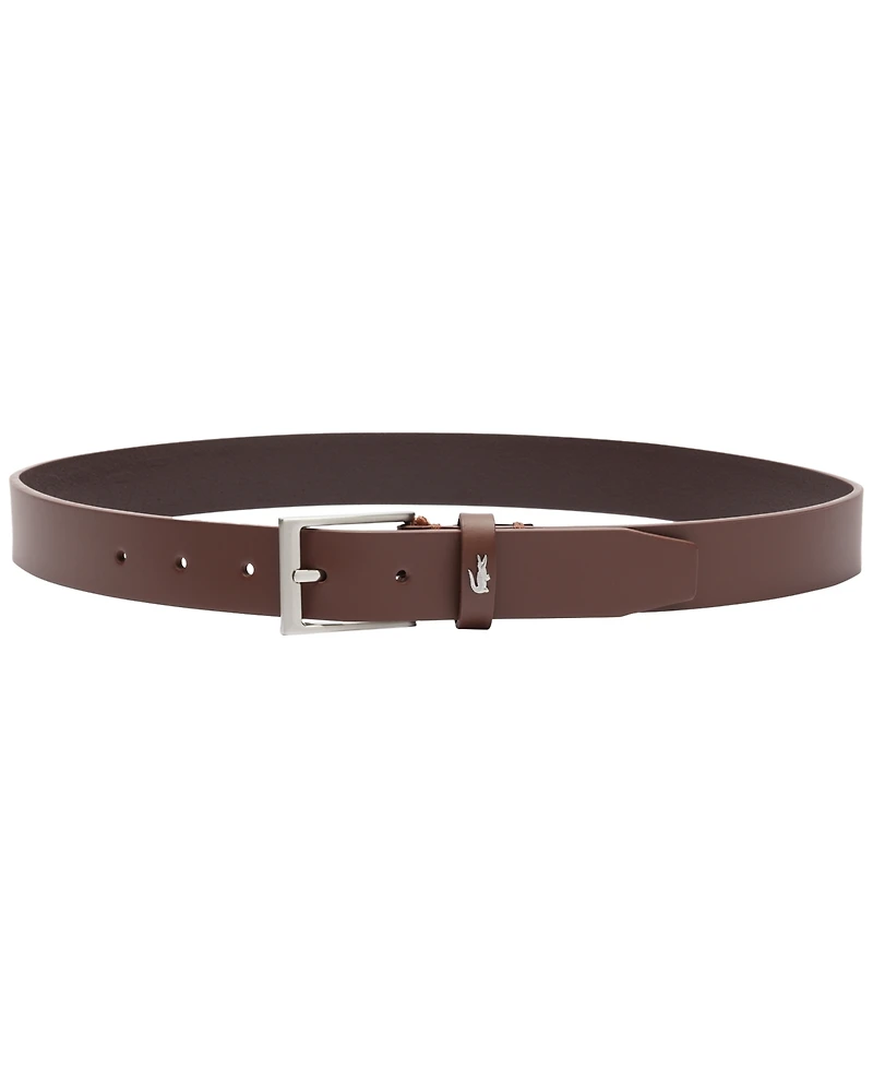 Lacoste Men's Croc Detail Leather Belt