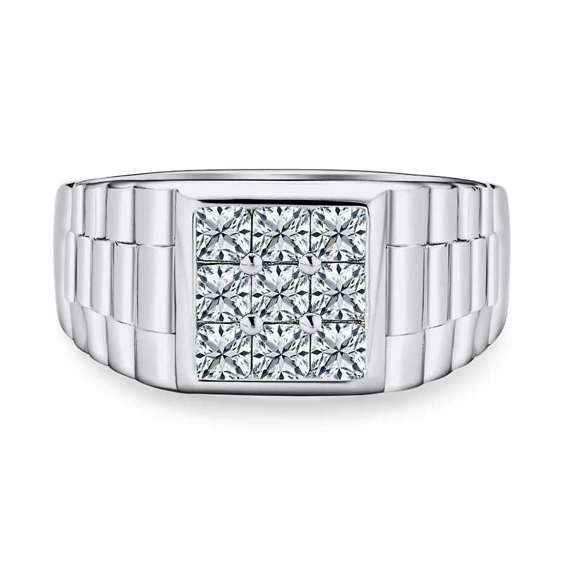 Bling Jewelry Big Square Cubic Zirconia Statement Ring .925 Sterling Silver