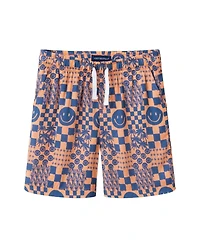 Andy & Evan Boys' Allover Smiley Print Buttondown and Shorts Set