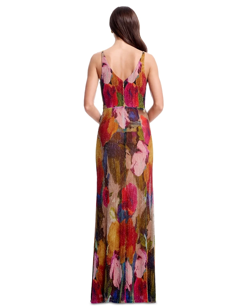 Dress the Population Women's Printed Sleeveless Mermaid Gown