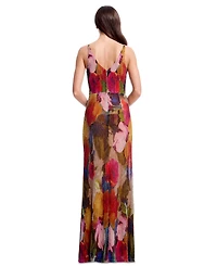 Dress the Population Women's Printed Sleeveless Mermaid Gown