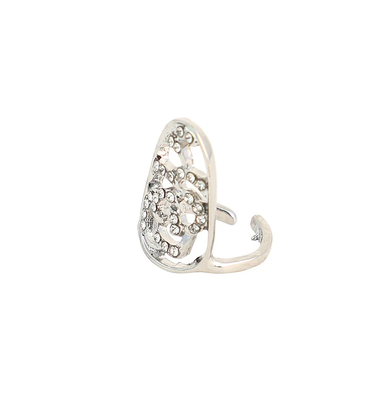 Sohi Women's The Regal-Papillon Nail Rings - Metallic Silver Set Of 5