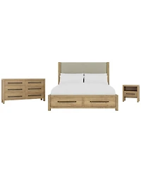 Davie 3-Pc. King Storage Bedroom Set (Upholstered Bed, Dresser & 1-Drawer Nightstand)