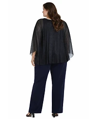 R & M Richards Plus Mock Neck Top and Pants, 2-Piece Set