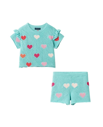 Andy & Evan Little Girls Hearts Crochet Set