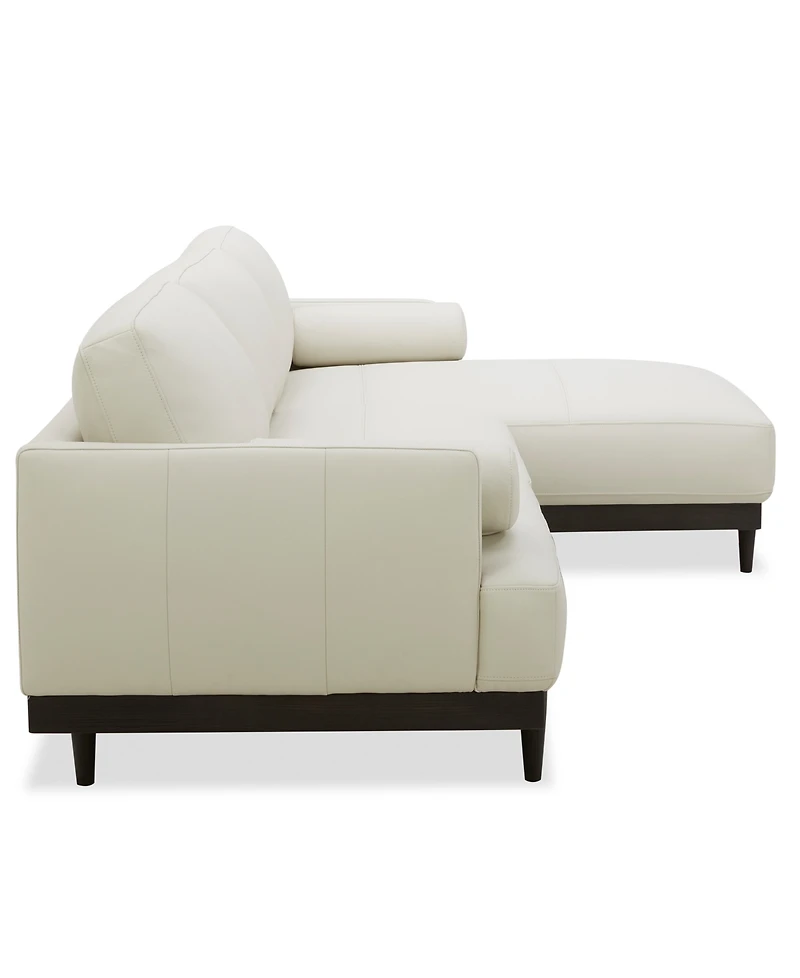 Clarie 2-Pc. Leather Chaise Sectional