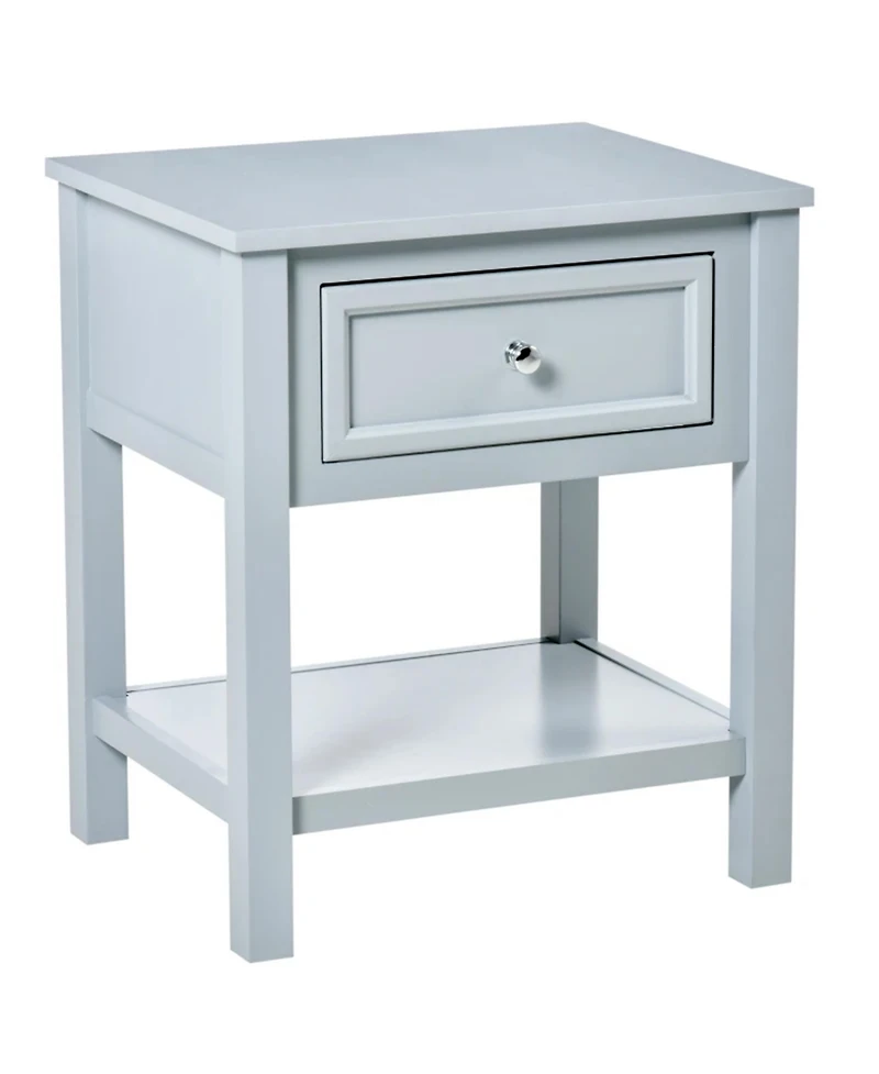 Clihome Modern Sofa Side Table with Storage Drawer and Shelf, Classic Accent Coffee Table for Living Room