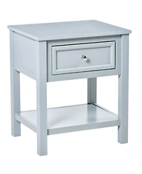 Clihome Modern Sofa Side Table with Storage Drawer and Shelf, Classic Accent Coffee Table for Living Room