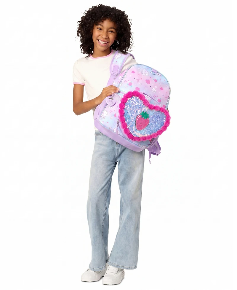 Rainbow Sugar Girls' Backpack, Calculator Charm and Lunch Bag, 3-Piece Set