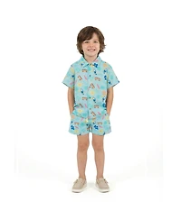 Andy & Evan Toddler Boys Beach Print Buttondown and Shorts Set