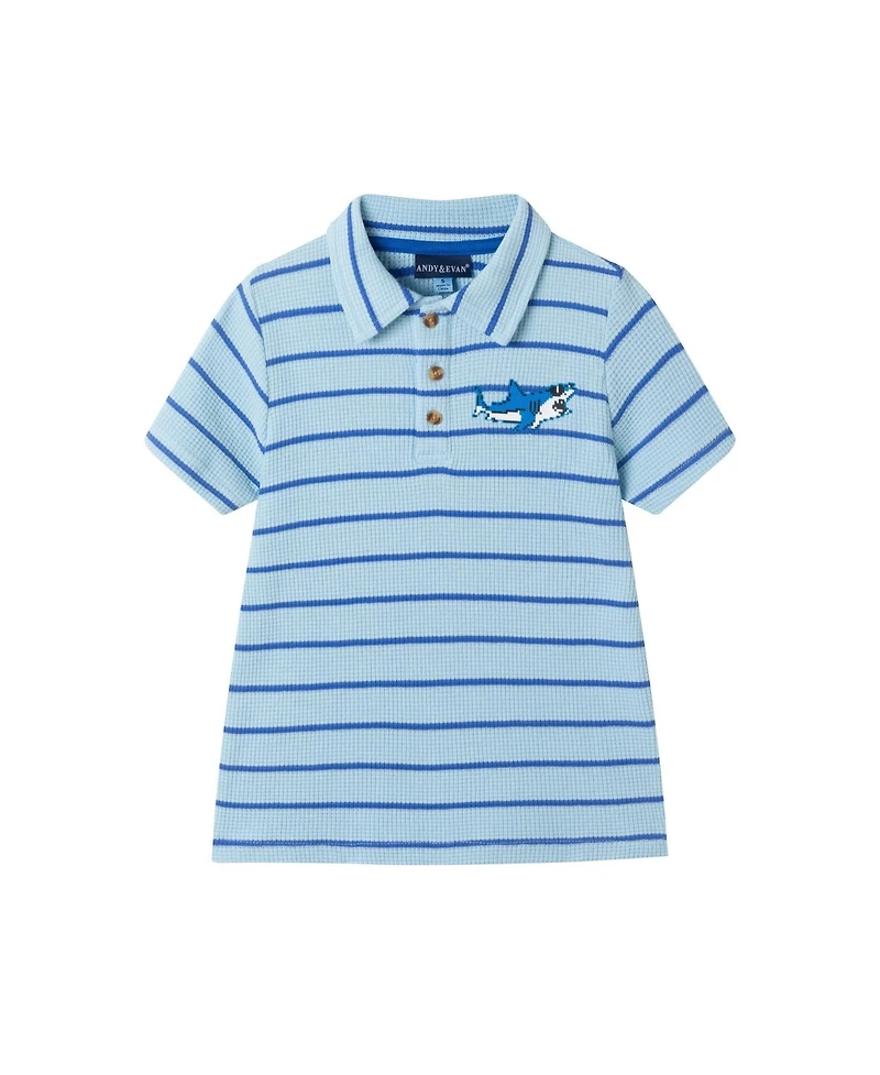 Andy & Evan Toddler Boys Waffle Polo Set