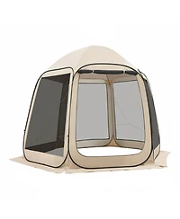 Gouun Pop Up Screen House Tent 10x9.2 feet for 4-8 People with Carry Bag, Netting Sides and Ground Stakes
