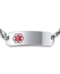 Bling Jewelry Lightweight Medical Identification Blank Medical Id Curb Link Bracelet Stainless Steel 8.5 Inch