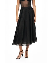 Nocturne Women's Sheer Pleated Midi Skirt