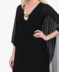 Betsy & Adam Women's V-Neck Long Kaftan Dress