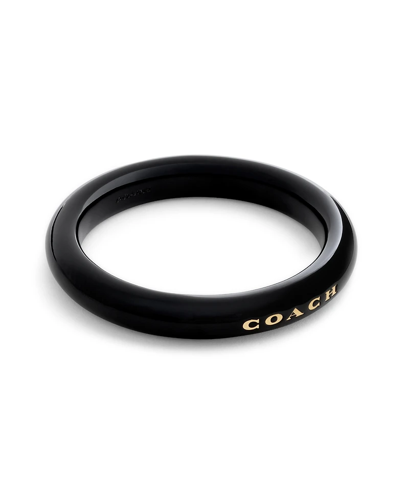 Coach Black Signature Resin Bangle Bracelet