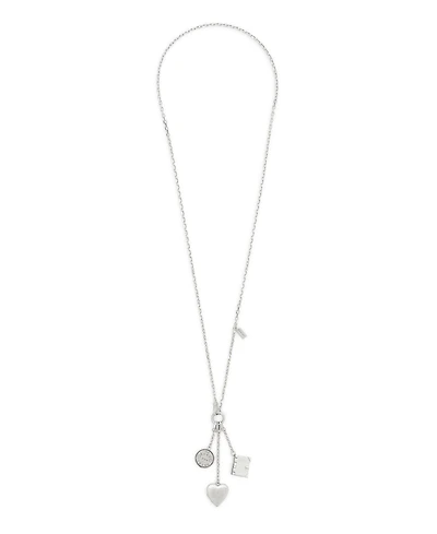 Coach Silver Runway Heart Charm Necklace