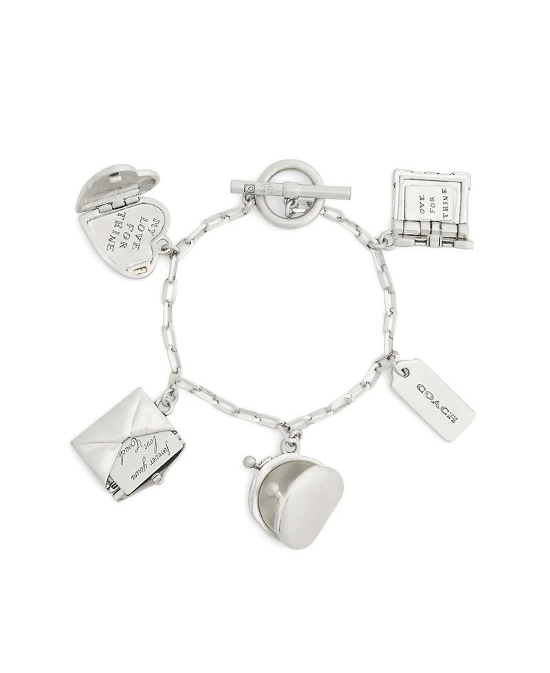 Coach Silver Runway Mixed Charm Bracelet