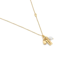 Coach Faux Imitation Pearl Iconic Signature Charm Pendant Necklace