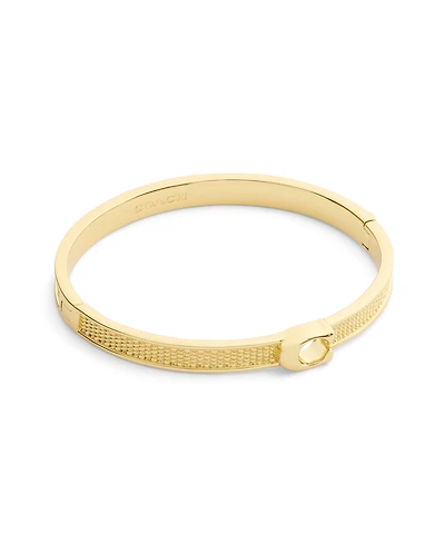 Coach Gold Signature C Textured Bangle Bracelet