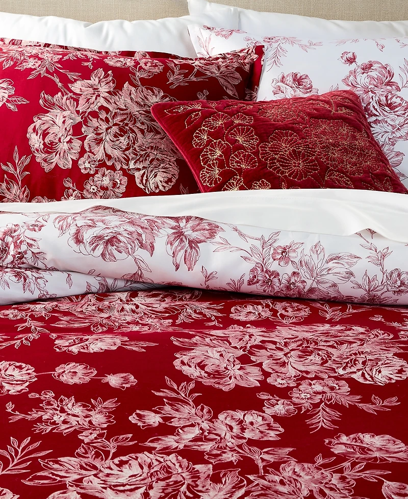 Charter Club Primrose Toile 3-Piece Duvet Cover Set, King, Macy's Exclusive