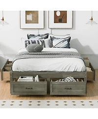 Streamdale Furniture Platform Bed With 6 Drawers
