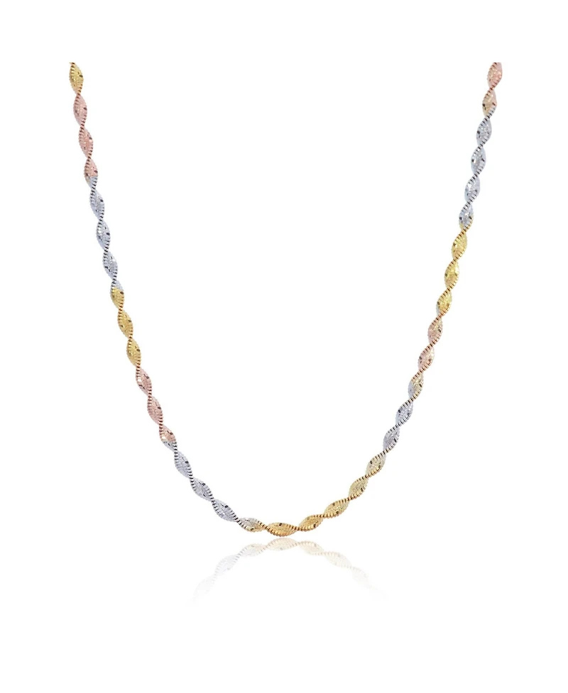 The Lovery Tricolor 14K Gold-Plated Sterling Silver Twist Chain Necklace